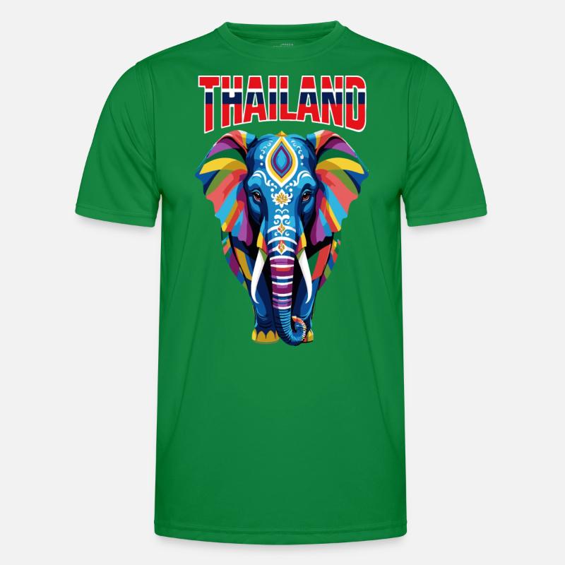 Colorful abstract elephant from Thailand Men's Functional T-Shirt