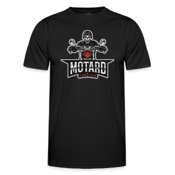 Motard for life - T-shirt sport Homme - noir - Devant - AI Model Male 178 dark (178cm)
