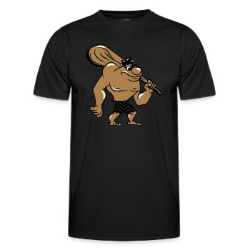 Caveman caveman pattern sunglasses - Men's Functional T-Shirt - black - Front - AI Model Male 178 dark (178cm)