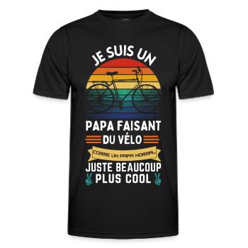 Father's Day T-shirt - Cool Cycling Dad - Men's Functional T-Shirt - black - Front - AI Model Male 178 dark (178cm)