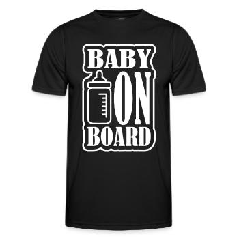 Baby on Board - Männer Funktions-T-Shirt - Schwarz - Vorne - AI Model Male 178 dark (178cm)