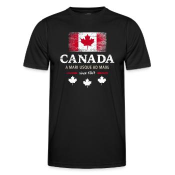 Canada Fahne Kanada Nordamerika Maple Leaf Flagge - Männer Funktions-T-Shirt - Schwarz - Vorne - AI Model Male 178 dark (178cm)