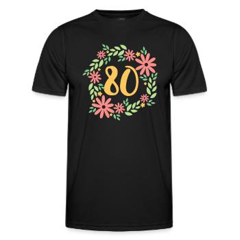 Cadeau du 80e anniversaire - T-shirt sport Homme - noir - Devant - AI Model Male 178 dark (178cm)