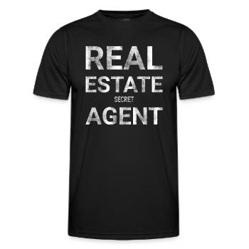Real Estate Secret agent - Men's Functional T-Shirt - black - Front - AI Model Male 178 dark (178cm)