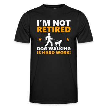 Dog walking is hard work - Men's Functional T-Shirt - black - Front - AI Model Male 178 dark (178cm)