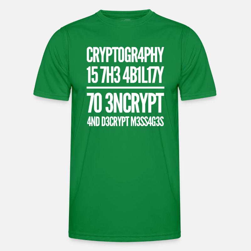 Kryptography Coden L337 Leetspeak Spruch Männer Funktions-T-Shirt