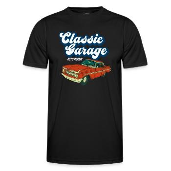 Retro Graphic Car Lover Car Mechanic Vehicle Techn - Männer Funktions-T-Shirt - Schwarz - Vorne - AI Model Male 178 dark (178cm)