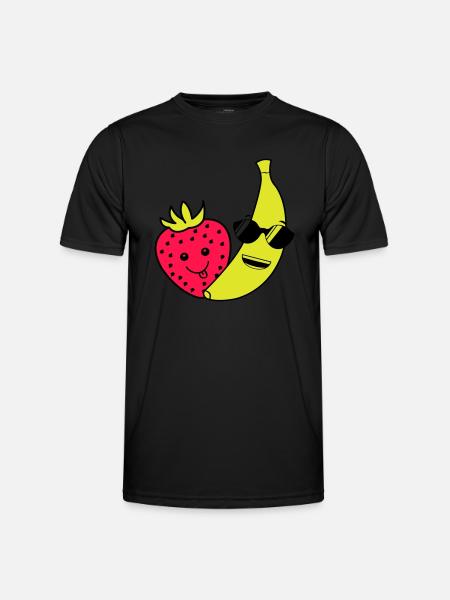 erdbeere banane - Männer Funktions-T-Shirt - Schwarz