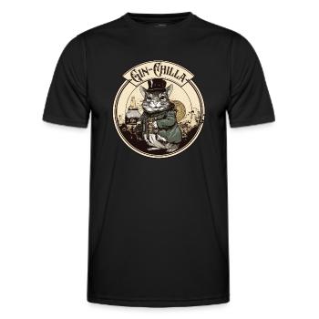 Ginchilla - GinChilla - Chinchilla - Männer Funktions-T-Shirt - Schwarz - Vorne - AI Model Male 178 dark (178cm)