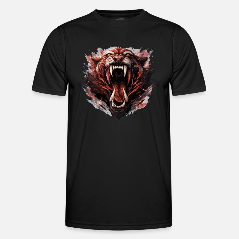 Säbelzahntiger - Sabertooth v1 - Männer Funktions-T-Shirt - Schwarz