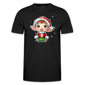 Elf Christmas Elf Gift Elf - Men's Functional T-Shirt - black - Front - AI Model Male 178 dark (178cm)
