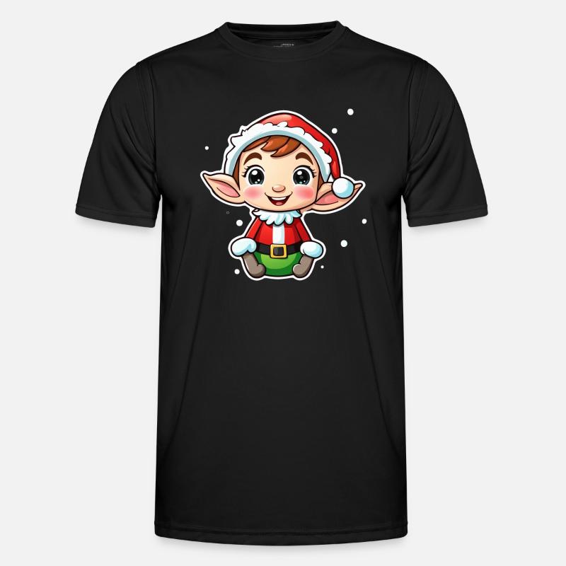 Elf Christmas Elf Gift Elf - Men's Functional T-Shirt - black