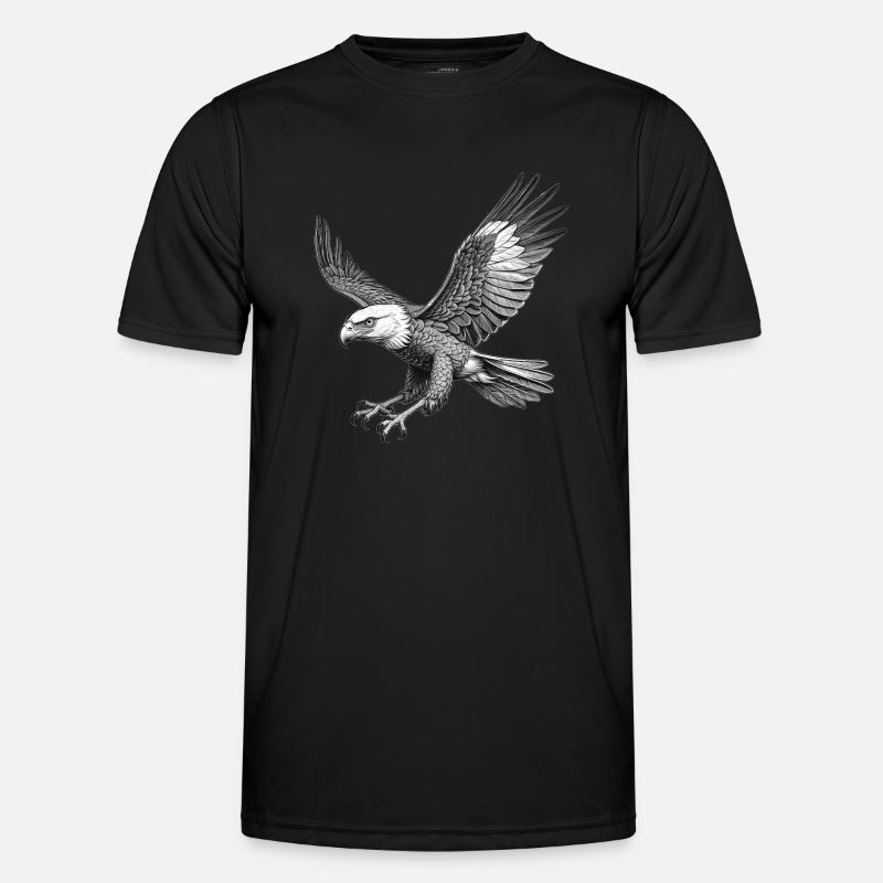Flying Eagle, Graphic - Men's Functional T-Shirt - black