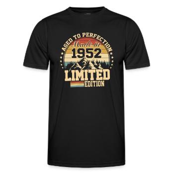 1952 birthday 1952 born in 1952 birthday - Men's Functional T-Shirt - black - Front - AI Model Male 178 dark (178cm)
