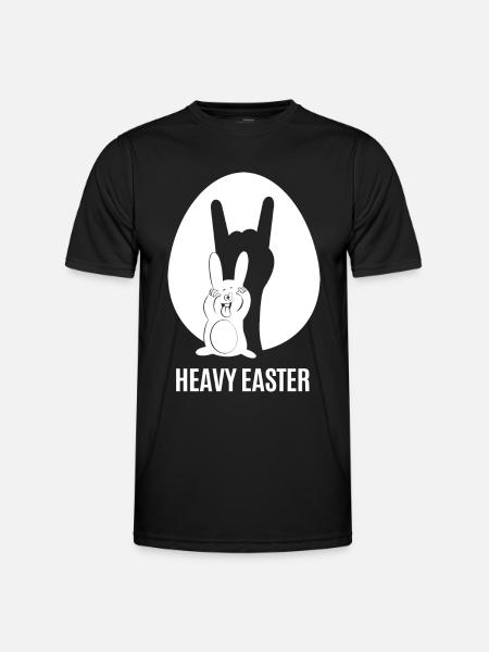 Heavy Easter - funny metal Easter bunny - Men's Functional T-Shirt - black