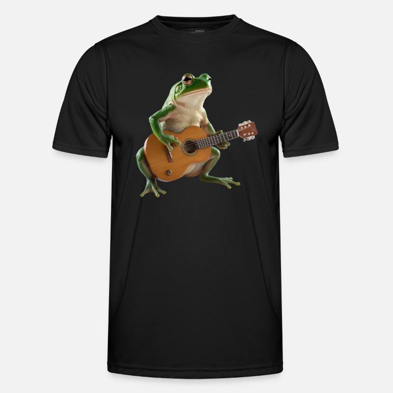Frog Toad Musician Guitar - Men's Functional T-Shirt - black