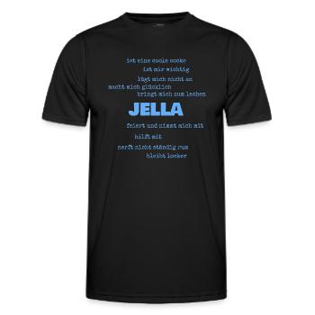 Sprueche Jella - Männer Funktions-T-Shirt - Schwarz - Vorne - AI Model Male 178 dark (178cm)