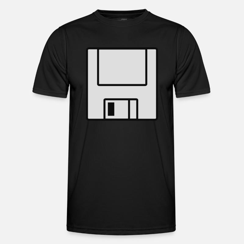 Computer-Diskette - Männer Funktions-T-Shirt - Schwarz
