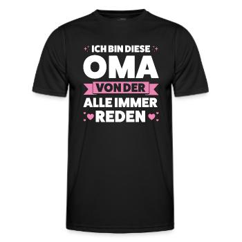 Oma Großmutter Enkelkind Geschenk - Männer Funktions-T-Shirt - Schwarz - Vorne - AI Model Male 178 dark (178cm)
