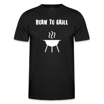 Zum Grillen geboren - Männer Funktions-T-Shirt - Schwarz - Vorne - AI Model Male 178 dark (178cm)