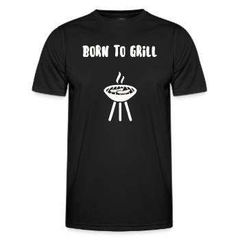 Zum Grillen geboren - Männer Funktions-T-Shirt - Schwarz - Vorne - AI Model Male 178 dark (178cm)