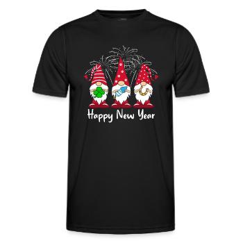 Happy New Year Secret Santa - Men's Functional T-Shirt - black - Front - AI Model Male 178 dark (178cm)
