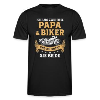 Biker Papa Motorradfahrer Motorrad - Männer Funktions-T-Shirt - Schwarz - Vorne - AI Model Male 178 dark (178cm)