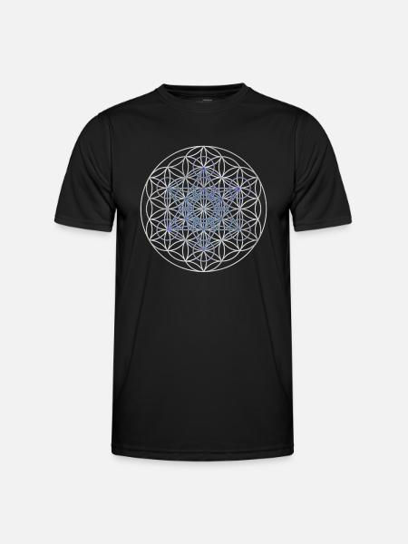 Metatron's Cube - Flower of Life - Men's Functional T-Shirt - black