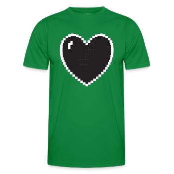 Heart Pixel Gamer Gift - Men's Functional T-Shirt - kelly green - Front - AI Model Male 178 dark (178cm)