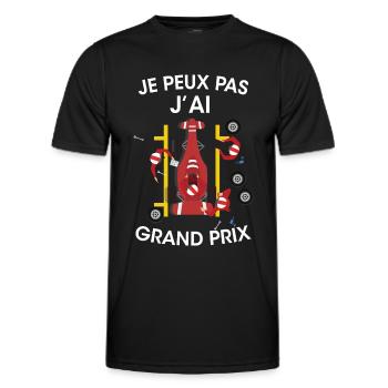 Je peux pas j'ai grand prix fête course de voiture - T-shirt sport Homme - noir - Devant - AI Model Male 178 dark (178cm)