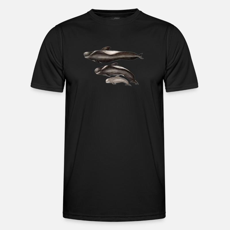 Grindwal - gerippte - globicéphale - Männer Funktions-T-Shirt - Schwarz