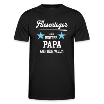 Fliesenleger Bester Papa Vatertag Geburtstag - Männer Funktions-T-Shirt - Schwarz - Vorne - AI Model Male 178 dark (178cm)