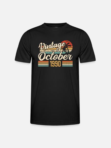 October 1990 Anniversary Gift - 1990 - Men's Functional T-Shirt - black