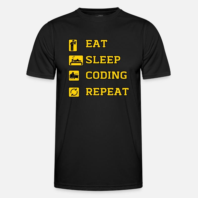 Eat Coding Repeat - Men's Functional T-Shirt - black