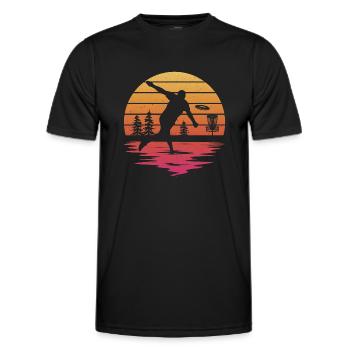 Disc Golf Disc Golfer Design Disc Golf - Men's Functional T-Shirt - black - Front - AI Model Male 178 dark (178cm)