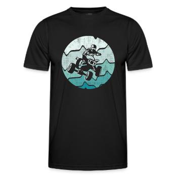 VTT Biker Retro Design Quad Quad Quad Quad - T-shirt sport Homme - noir - Devant - AI Model Male 178 dark (178cm)