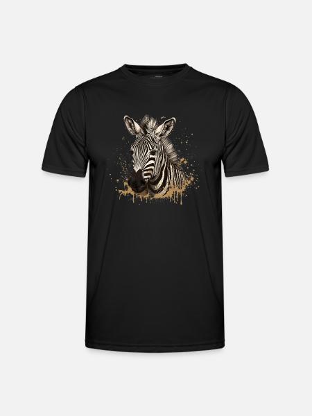 Zebra Afrika Tier - Männer Funktions-T-Shirt - Schwarz