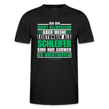 Unsurpassed performance as a grinder - Men's Functional T-Shirt - black - Front - AI Model Male 178 dark (178cm)