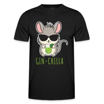 Gin- Chinchilla Gin - Männer Funktions-T-Shirt - Schwarz - Vorne - AI Model Male 178 dark (178cm)
