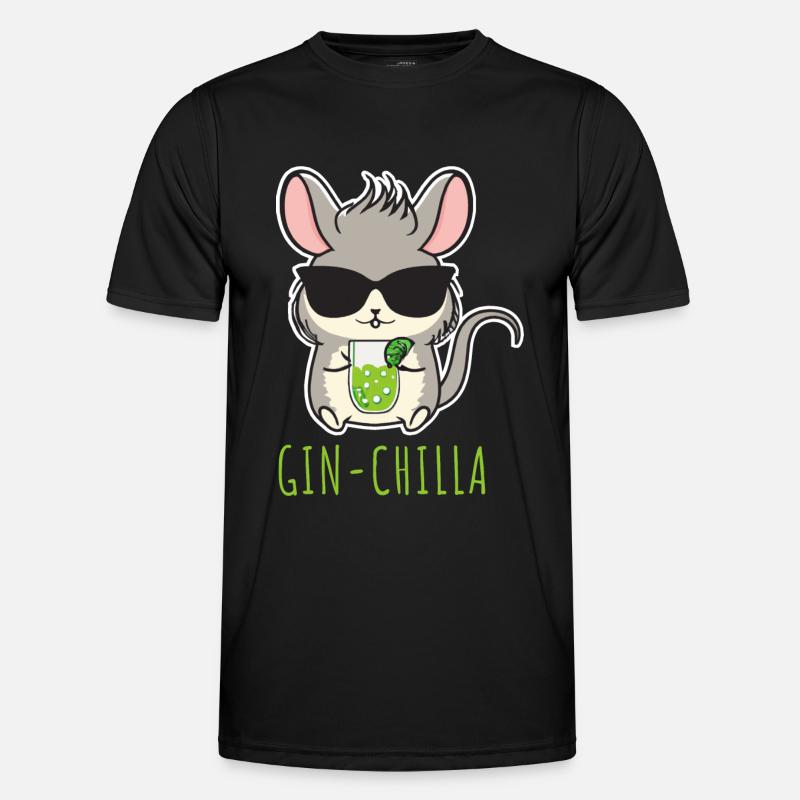 Gin- Chinchilla Gin - Männer Funktions-T-Shirt - Schwarz