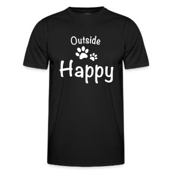Outside dog happy dog walking - Men's Functional T-Shirt - black - Front - AI Model Male 178 dark (178cm)
