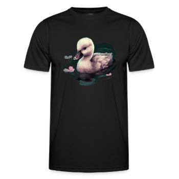 Bébé cygne Oiseau Poussin - T-shirt sport Homme - noir - Devant - AI Model Male 178 dark (178cm)