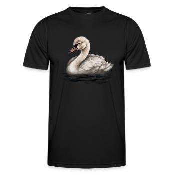 Bébé cygne Oiseau Poussin - T-shirt sport Homme - noir - Devant - AI Model Male 178 dark (178cm)