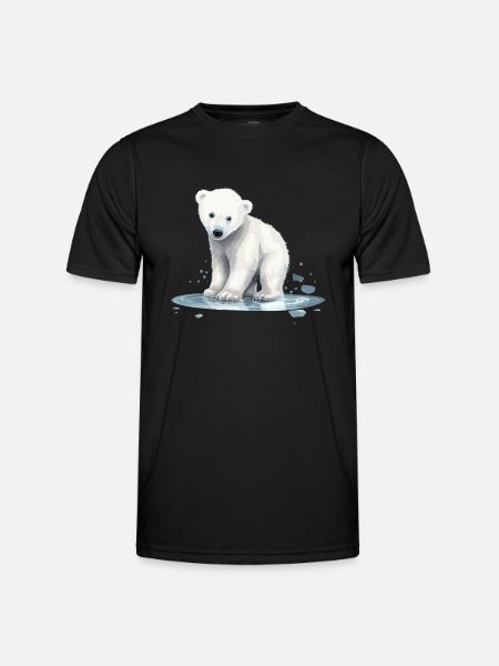 Eisbär Baby Polarbär Bär - Männer Funktions-T-Shirt - Schwarz