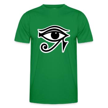 Symbole de l’œil d’Horus en Égypte - T-shirt sport Homme - vert - Devant - AI Model Male 178 dark (178cm)