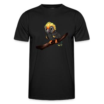 Bébé perroquet Ara oiseau - T-shirt sport Homme - noir - Devant - AI Model Male 178 dark (178cm)