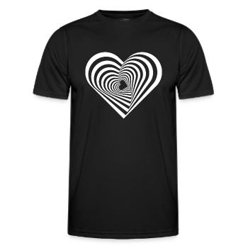 Heart Illusion - Optical Illusion - Men's Functional T-Shirt - black - Front - AI Model Male 178 dark (178cm)
