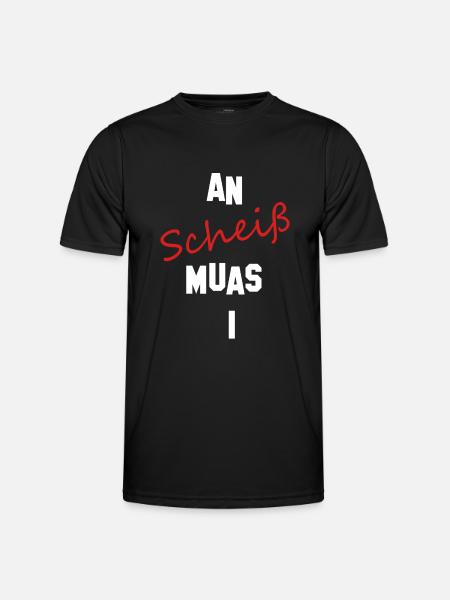 An Scheiß muas i - Männer Funktions-T-Shirt - Schwarz