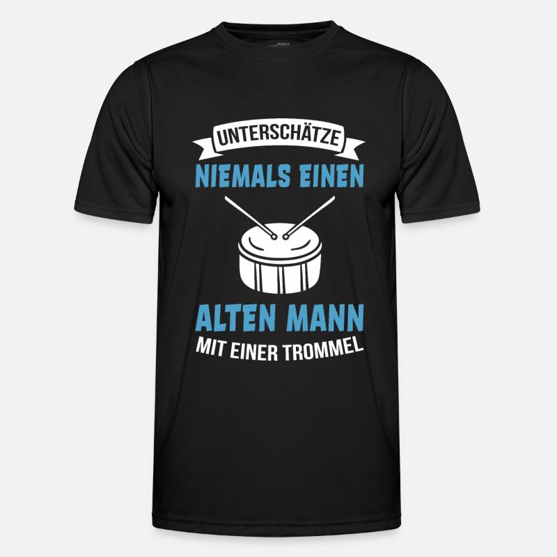 Trommler Trommel Sprüche Opa älterer Herr Geschenk - Männer Funktions-T-Shirt - Schwarz