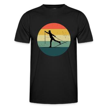 Ski de fond Classique Ski de fond - T-shirt sport Homme - noir - Devant - AI Model Male 178 dark (178cm)
